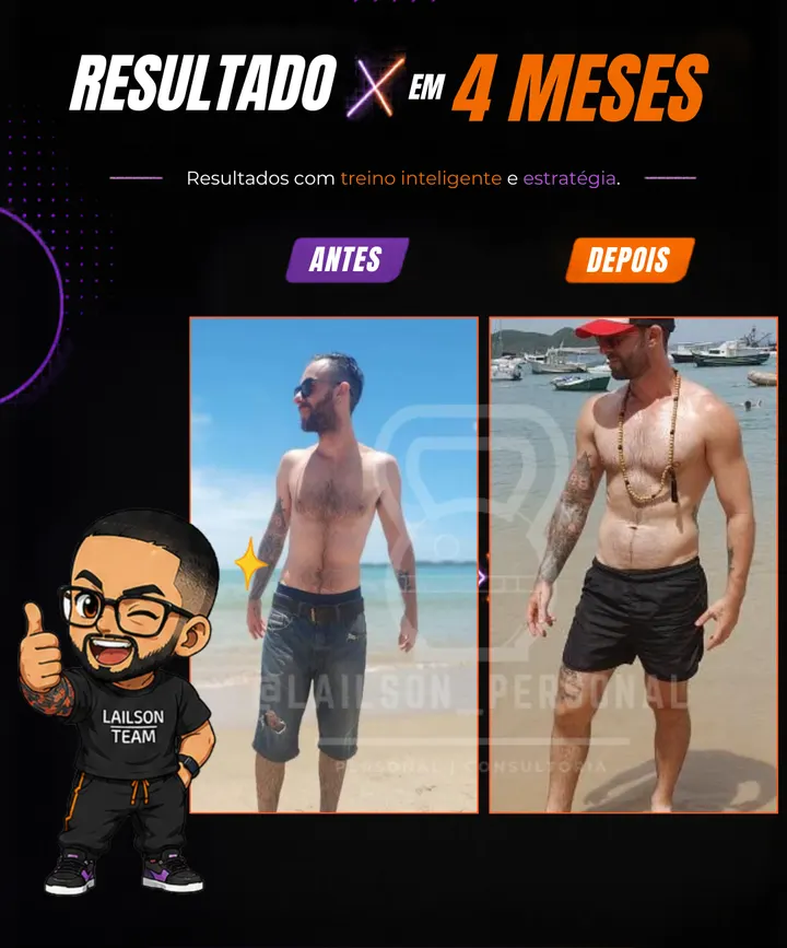 Antes e depois de aluno em 4 meses
