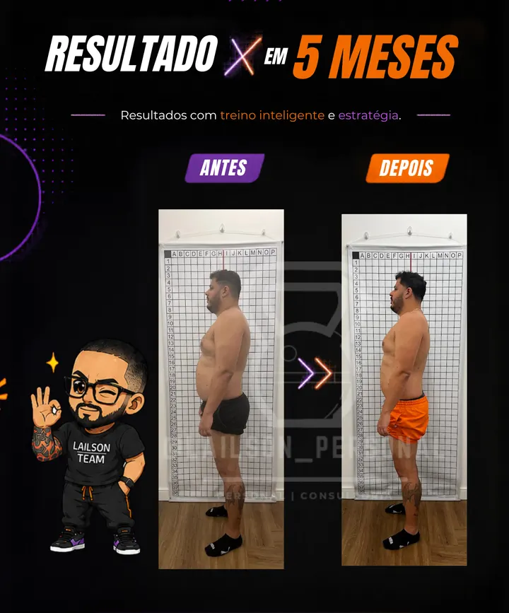 Antes e depois de aluno em 5 meses
